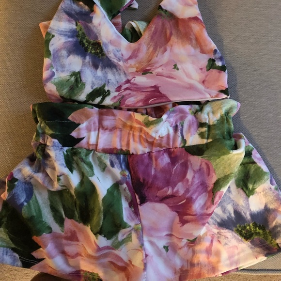Floral short crop set - Picture 1 of 2